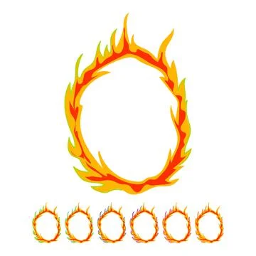 Smoke circle fire vector cartoon graphic Stock Illustration