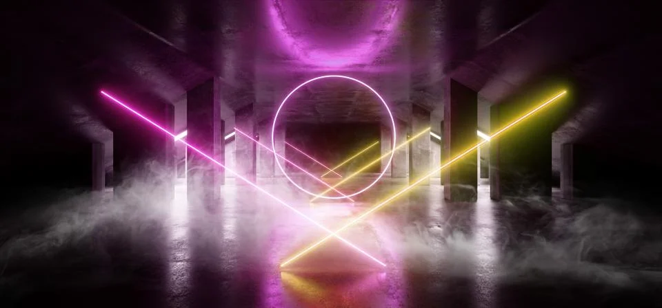 Smoke Circle Glow Sci Fi Neon Modern Futuristic VIbrant Glow Purple Blue Oran 스톡 일러스트