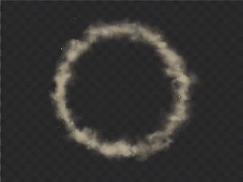 Smoke circle, round smog cloud, cigarette vapor Stock-Illustration