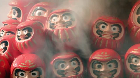 Smoke Clears of Darumas Burning 스톡 동영상 54457122