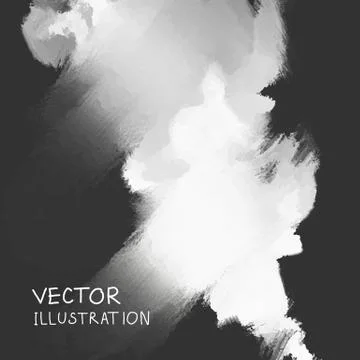 Smoke cloud background on black Stock Illustration