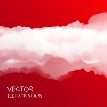 Smoke cloud background on red Stock Illustration