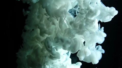Smoke cloud billowing in dark space. Abstract vapor swirling with dramatic light Stock Footage 340450281
