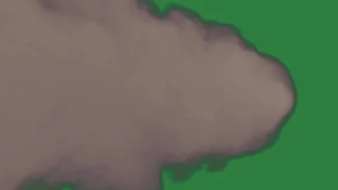 Smoke cloud on black clouds coming out of it in the air middle isolated on Stock Footage 336967287