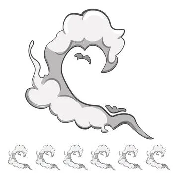 Smoke cloud cartoon vector graphic 스톡 일러스트