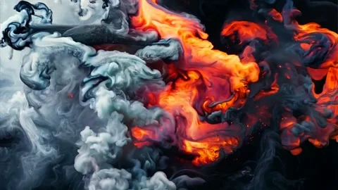 Smoke. Cloud of cold fog in blue light spot on black background Stock Footage 285664629