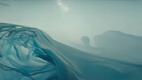 Smoke. Cloud of cold fog in blue light spot on black background Video stock 302137288