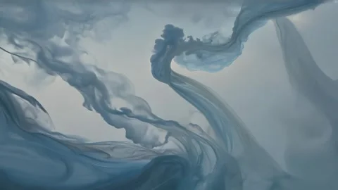 Smoke. Cloud of cold fog in blue light spot on black background Video stock 302137333
