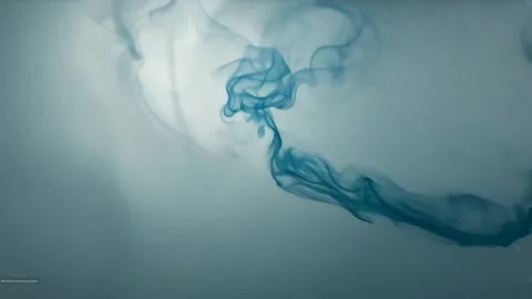 Smoke. Cloud of cold fog in blue light spot on black background Stock Footage 302137449