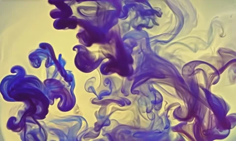 Smoke. Cloud of cold fog in blue light spot on black background Stock Footage 302287678