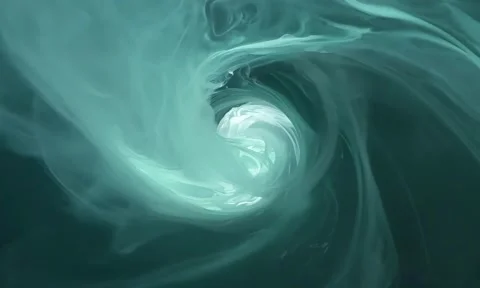 Smoke. Cloud of cold fog in blue light spot on black background Stock Footage 302287747