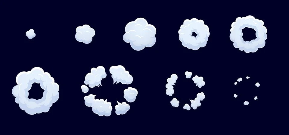 Smoke cloud explosion sprite or bomb blast effects Stock Illustration