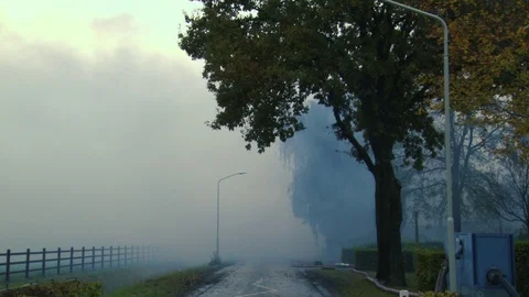 Smoke cloud from fire tire disaster hd Video stock 95612578