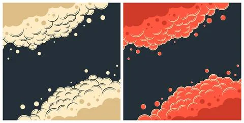 Smoke cloud frame in comic book cartoon style Illustrazione stock