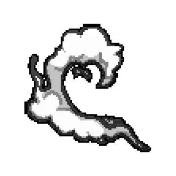 Smoke cloud pixel art vector illustration Stock Illustration