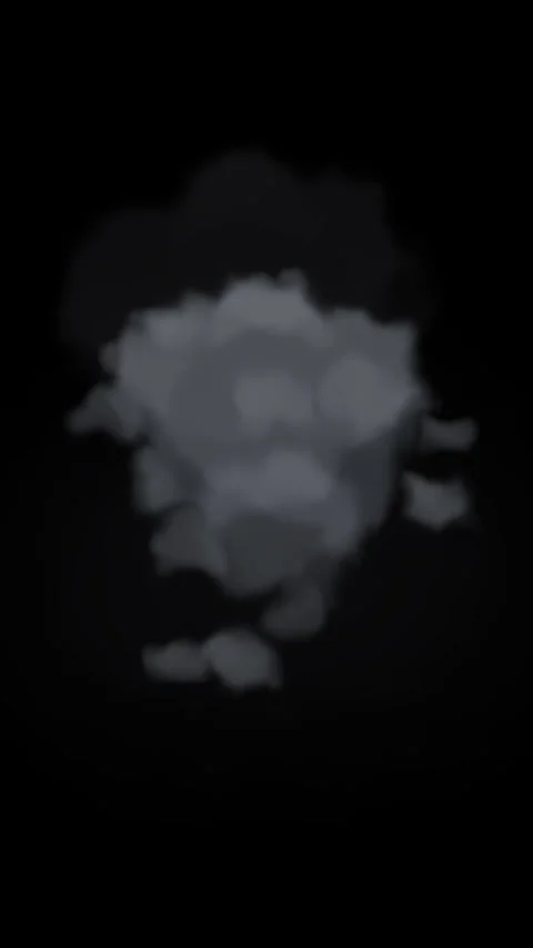 Smoke cloud puff animation loop with dark background atmosphere Stock Footage 346540631