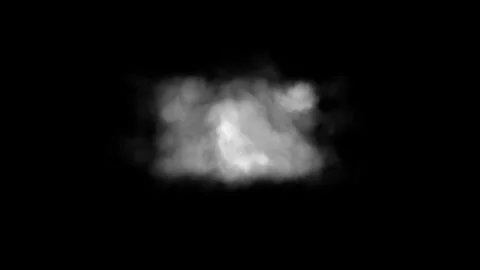 Smoke cloud rotates on black background Video stock 260830675