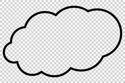 Smoke, cloud simple line drawing icon, empty cloud speech bubble Stock Illustration