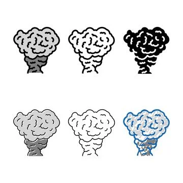 Smoke cloud wildfire designs disaster color icon vector Stock Illustration