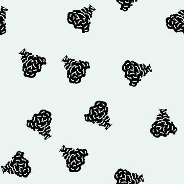 Smoke cloud wildfire disaster glyph seamless pattern Stock Illustration