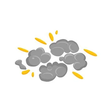 Smoke clouds, dust and particle trails from radial bombs explosion Stock Illustration