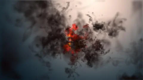 Smoke clouds fire in space illustration イラスト素材