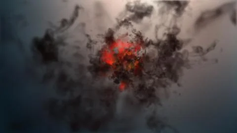 Smoke clouds fire in space illustration イラスト素材