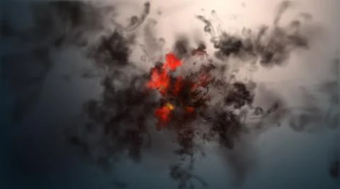 Smoke clouds fire in space illustration イラスト素材