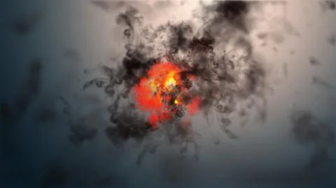 Smoke clouds fire in space illustration Illustration