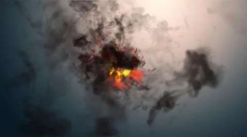 Smoke clouds fire in space illustration Illustration