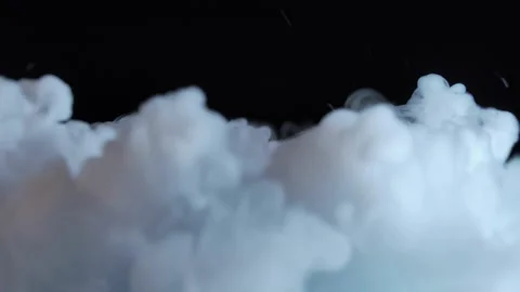 Smoke clouds, fog effect, black background, Stock Footage 154197178