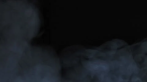 Smoke clouds, fog effect, black background, Video stock 154199310