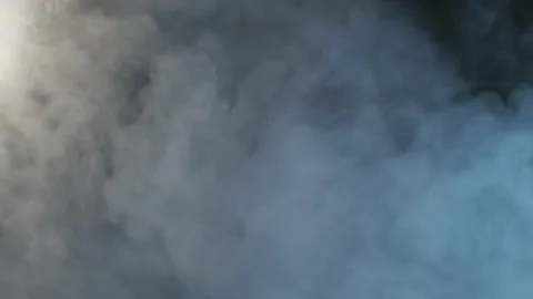 Smoke clouds, fog effect, black background, Stock Footage 154199579