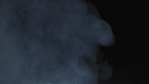 Smoke clouds, fog effect, black background, Stock Footage 154199760