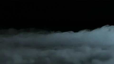 Smoke clouds, fog effect, black background, Vidéo 154200188