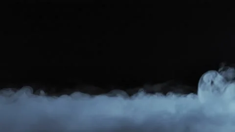 Smoke clouds, fog effect, black background, Stock Footage 154200485