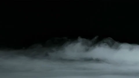 Smoke clouds, fog effect, black background, Video stock 154200613