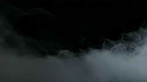 Smoke clouds, fog effect, black background, Stock Footage 154201051