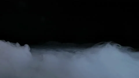 Smoke clouds, fog effect, black background, Video stock 154201591