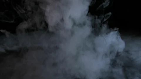Smoke clouds, fog effect, black background, Stock Footage 154201616