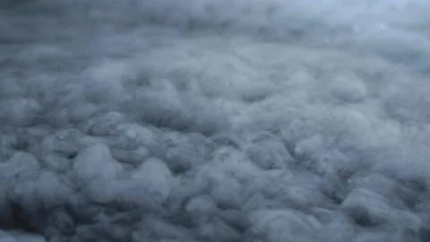 Smoke clouds, fog effect, black background, Vidéo 154202380