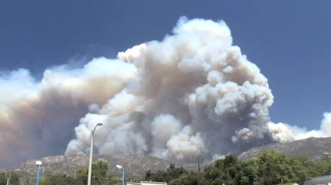 Smoke Clouds LA Station Fires  Stock Footage 911271