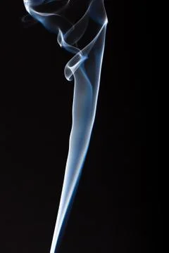 Smoke column on black background Stock Photos