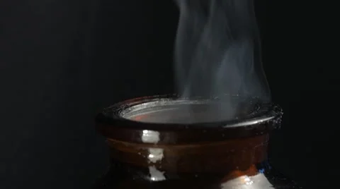 Smoke comes out of the bottle Stock Footage 67247425