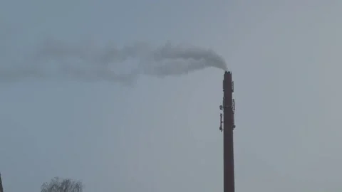 The smoke comes out of the chimney, Water vapor from chimneys, Steam or smoke co Stock Footage 301249554