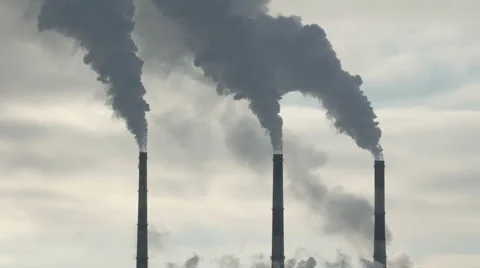 Smoke comes from the pipes, the plant Stock Footage 59665967