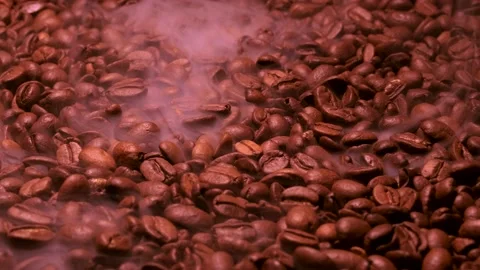 Smoke comes from roasted coffee. Stock Footage 167788219