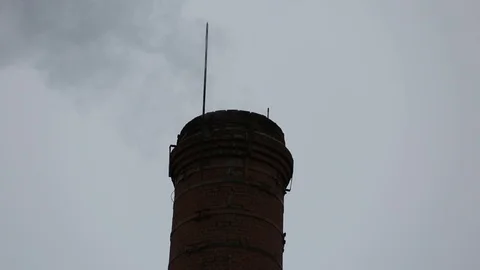 Smoke coming from the chimney, close-up Stock Footage 120357352