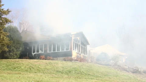 Smoke Coming from House Stock-Footage 44237564