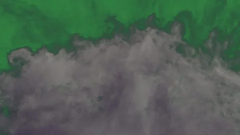Smoke coming from it and black some clouds white isolated on green screen Видео 336955249